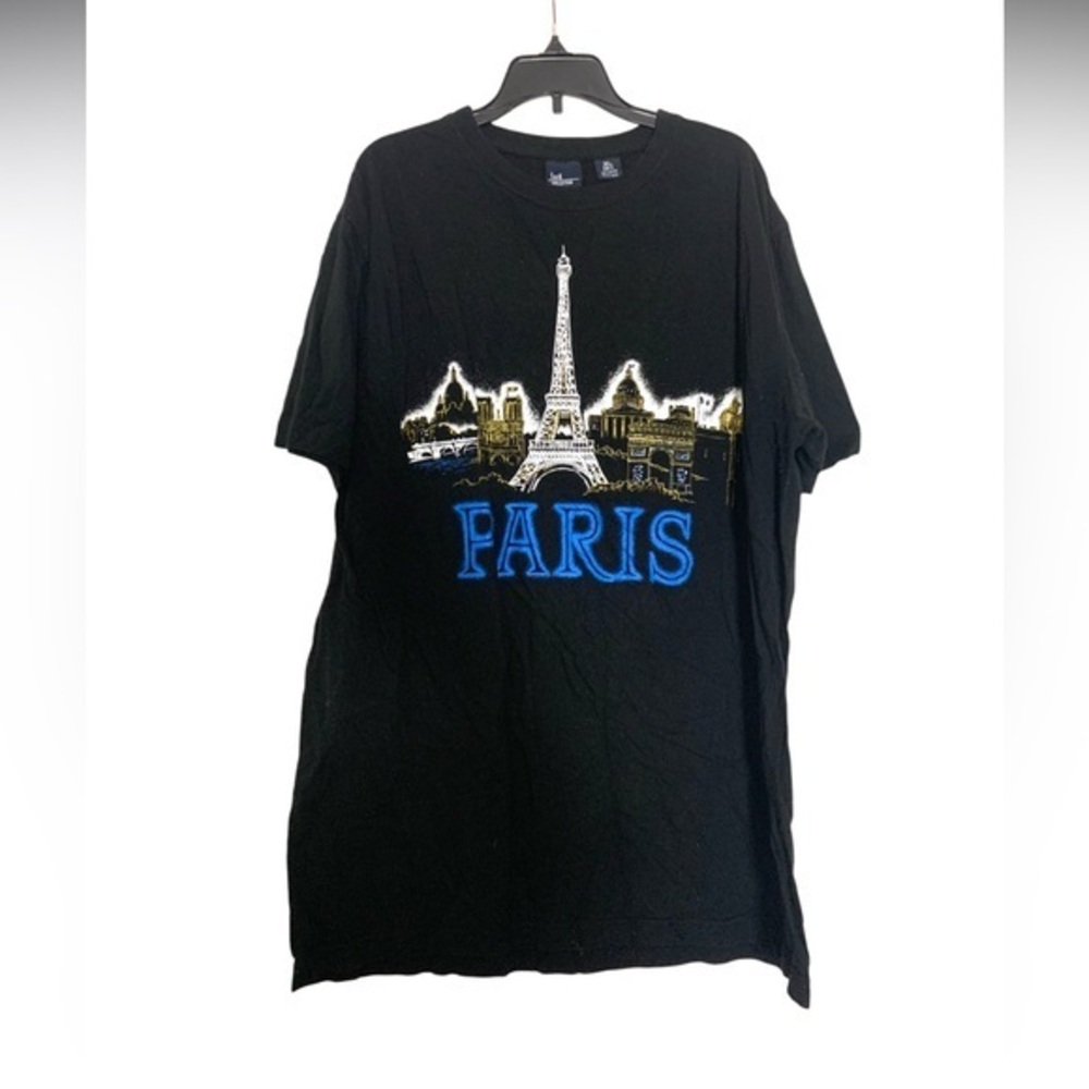 Vintage Paris Eiffel Tower Black Tee